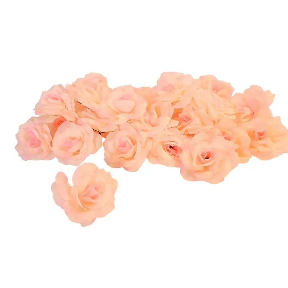 Blush Pink Silk Artificial Rose Heads Wedding Craft 4